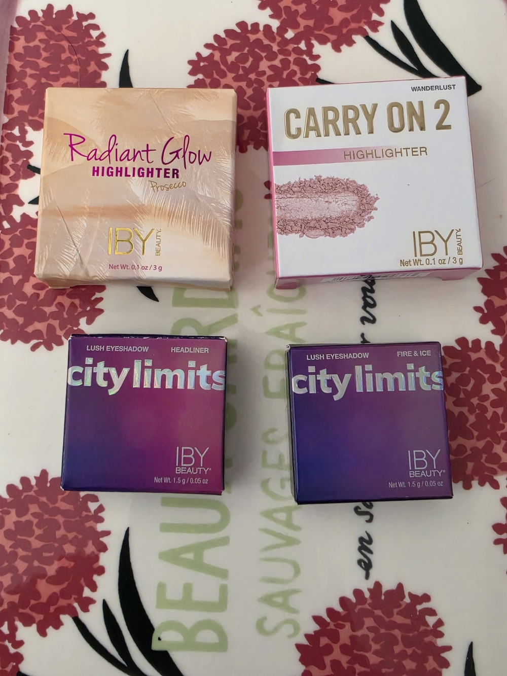 IBY Beauty Radiant Glow & Carry On 2 Highlighters with 2 City Limits Eyeshadows